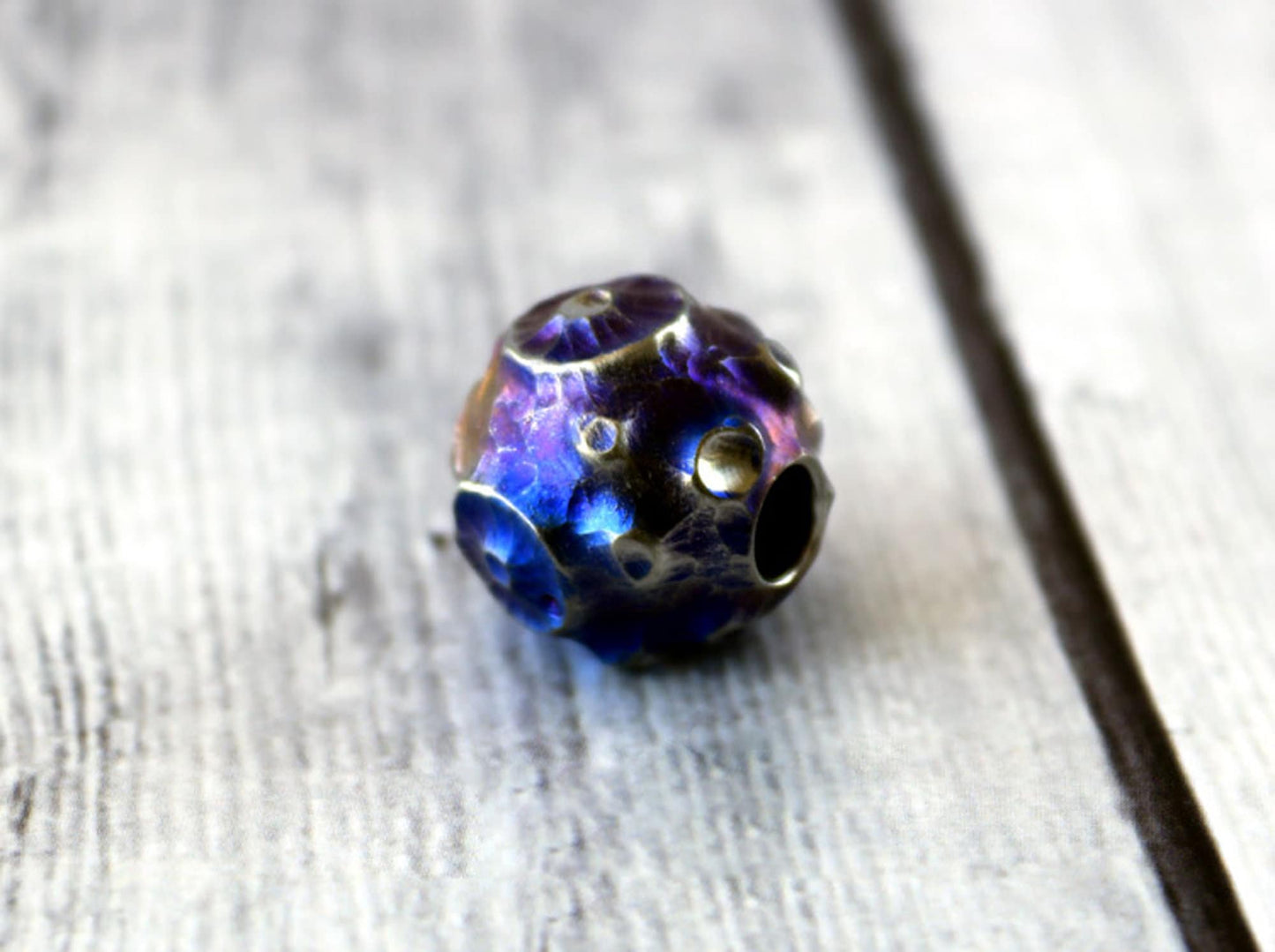 Paracord bead Hand Engraved Meteor Crater Titanium lanyard knife bead-EDC-custom bead-gift for men-bracelet of paracord-necklace pendant