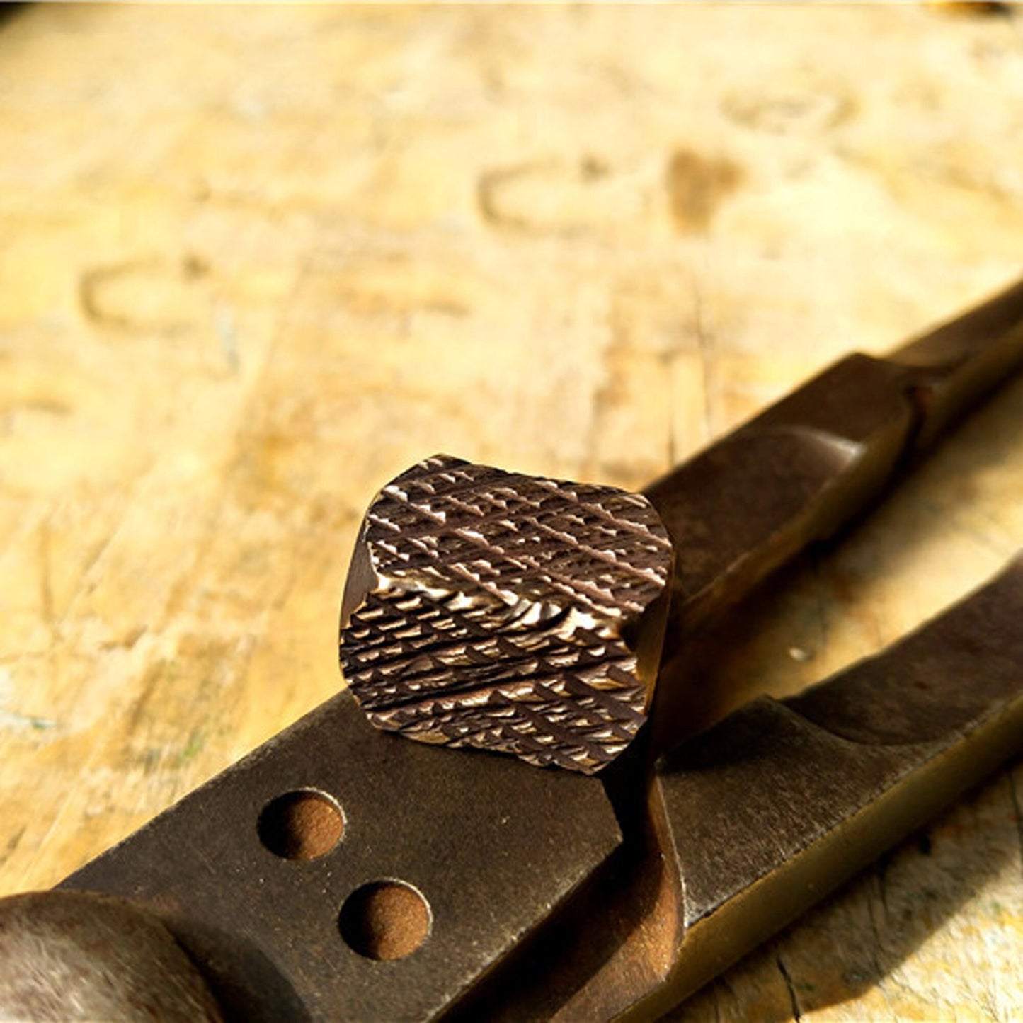 Paracord bead "Brass Bead Deep Brush Texture" lanyard knife bead-EDC-custom bead-gift for men-bracelet of paracord-