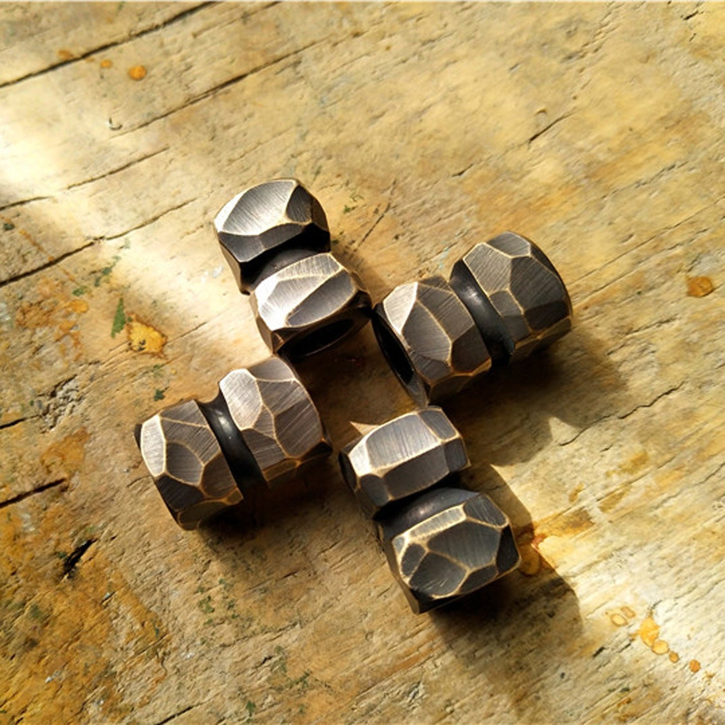 Paracord bead "Brass Bead Small Stone Texture" lanyard knife bead-EDC-custom bead-gift for men-bracelet of paracord-