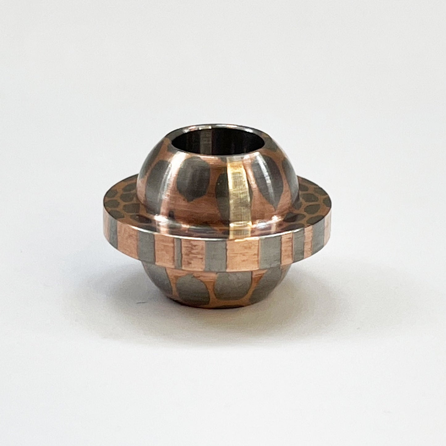 Paracord Bead Superconducting Material UFO Copper Titanium CNC Finish Machining lanyard knife bead-EDC Mokuti Titanium Damascus Timascus