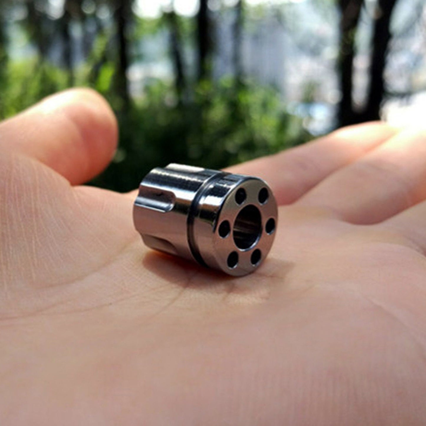 Revolver magazine shape Titanium lanyard bead-knife bead-EDC-custom bead-gift for men-bracelet bead bracelet of paracord necklace pendant
