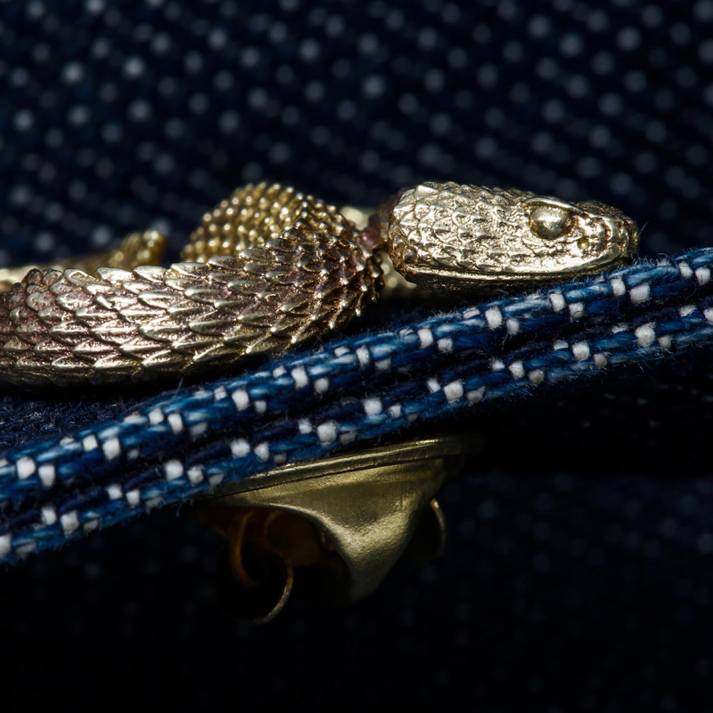 Rattlesnake Tie Tack brooch Solid Brass snake collar pin tie pin hat pin EDC charm Gothic punk accessory Father gift, husband gift, man gift