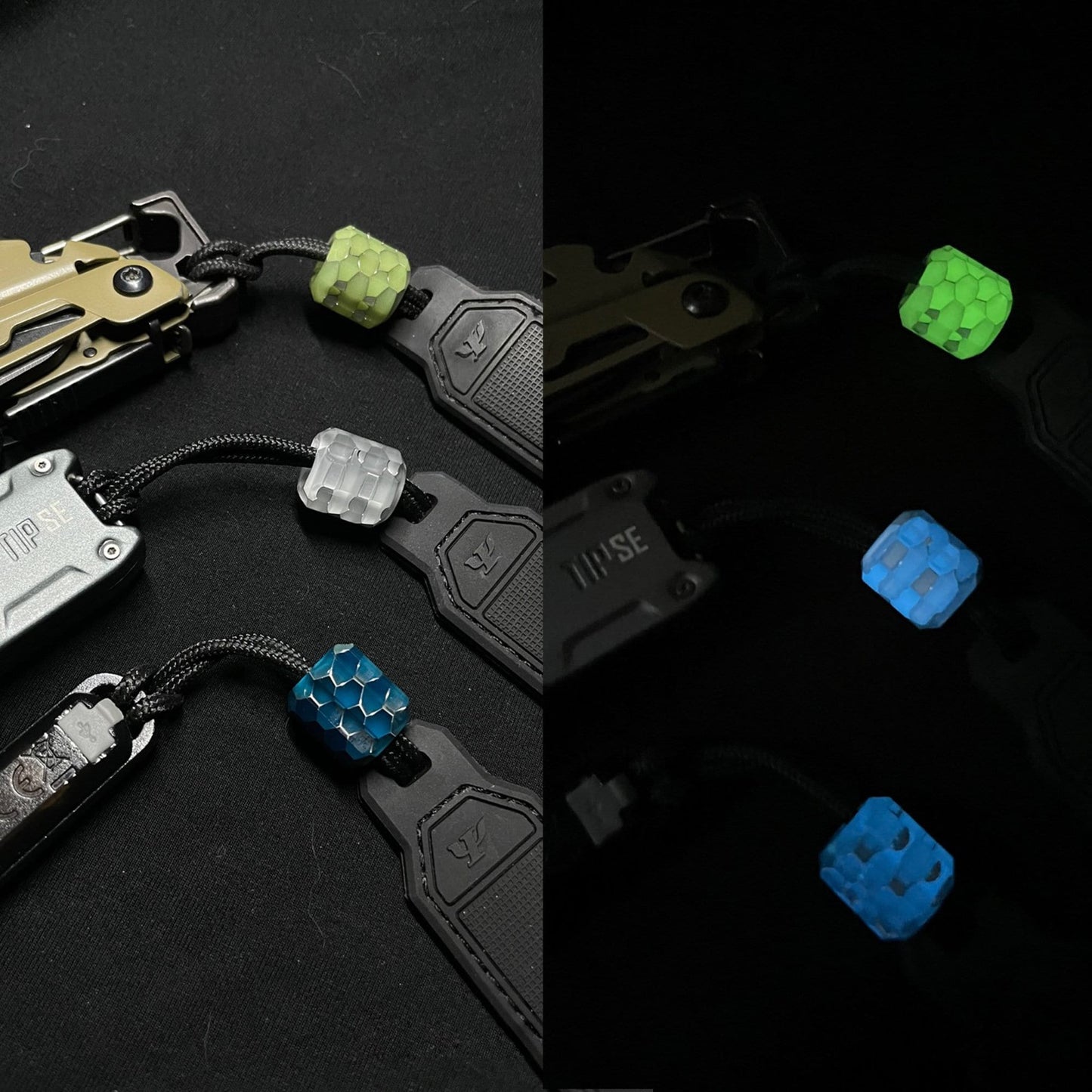 Glow in Dark Snake Skin Luminous Risen bead Paracord Bead lanyard knife bead-EDC-custom bead-gift for men bracelet of paracord