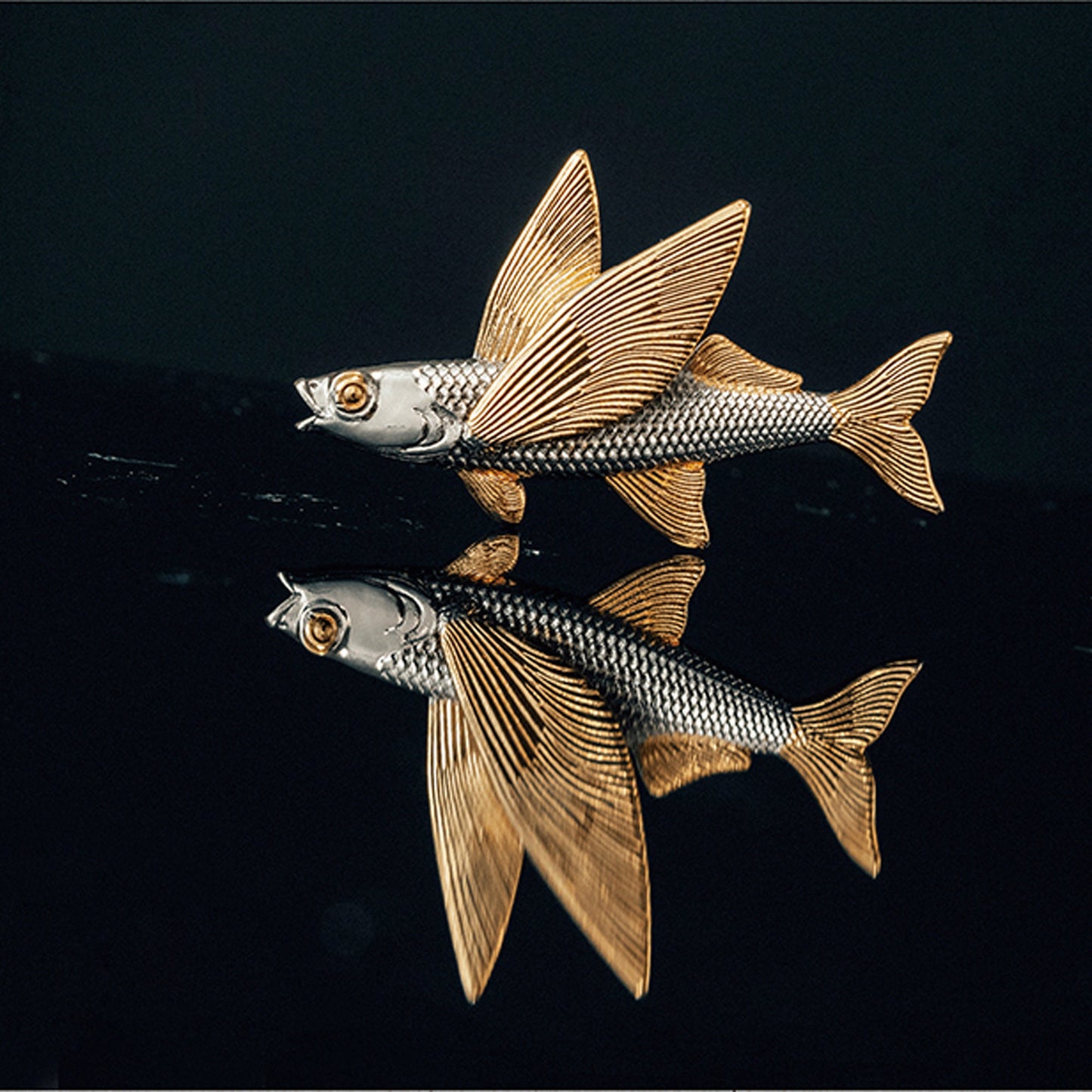 Flying Fish brooch Tie Tack breast pin collar pin tie pin hat pin EDC charm Gothic punk accessory Parents gift, husband gift, man gift