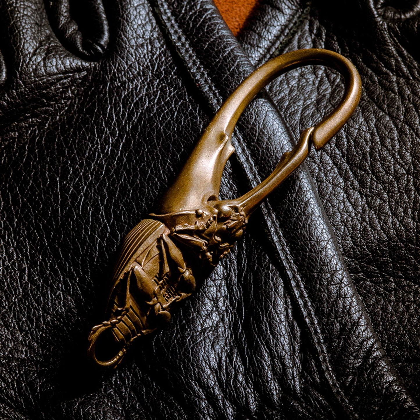 Dynastes key chain Solid Brass Key ring EDC charm Gothic and punk accessory beetles lover Father gift, husband gift, best man gift