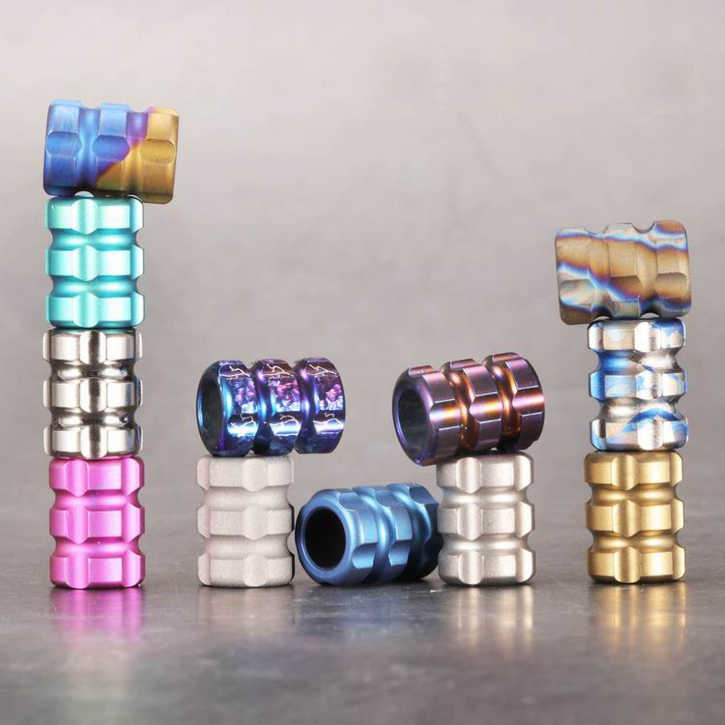 Paracord bead "Titanium Bead C" knife bead-lanyard bead-EDC bead-custom bead-gift for men-bracelet bead