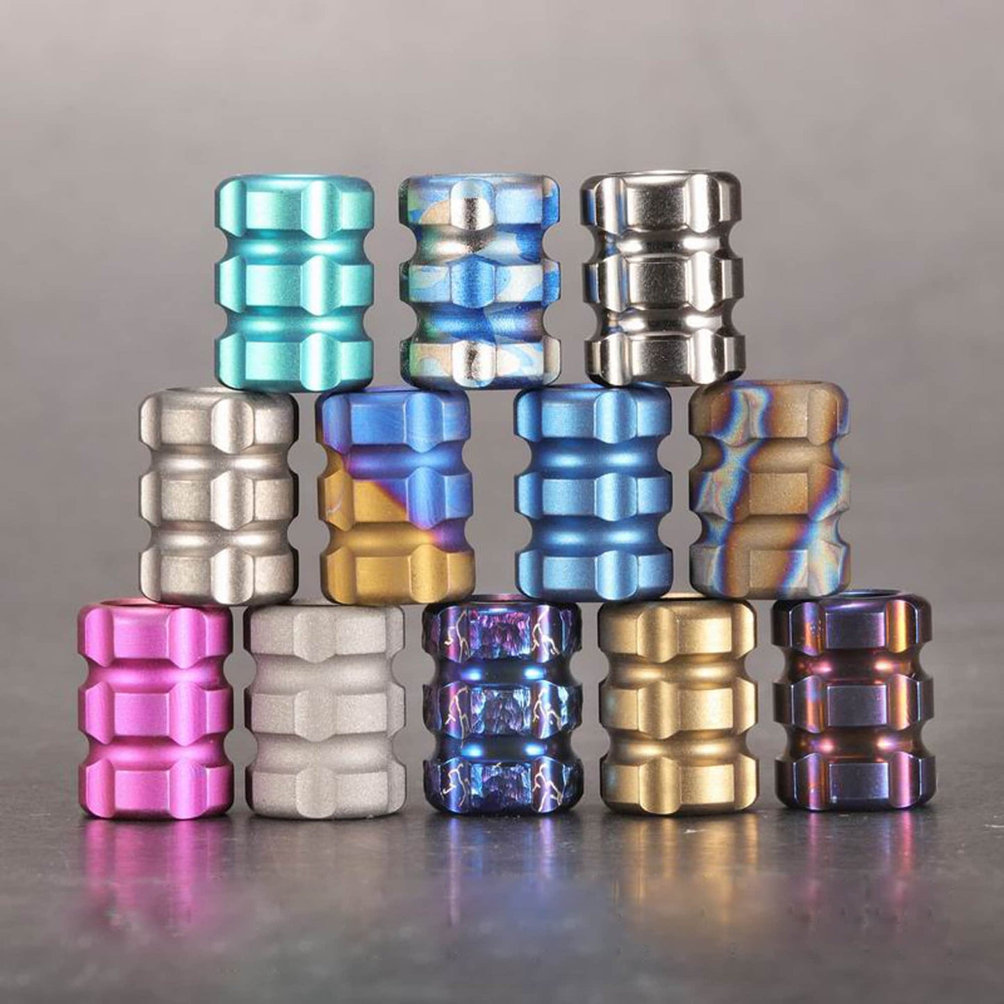 Paracord bead "Titanium Bead C" knife bead-lanyard bead-EDC bead-custom bead-gift for men-bracelet bead