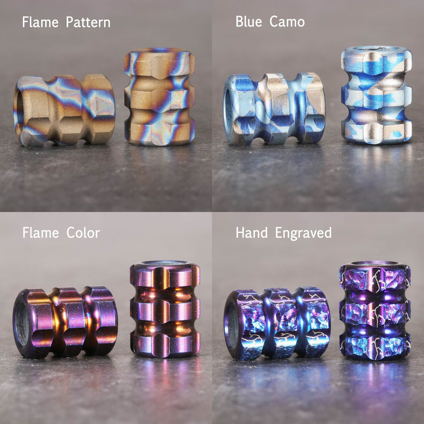 Paracord bead "Titanium Bead C" knife bead-lanyard bead-EDC bead-custom bead-gift for men-bracelet bead