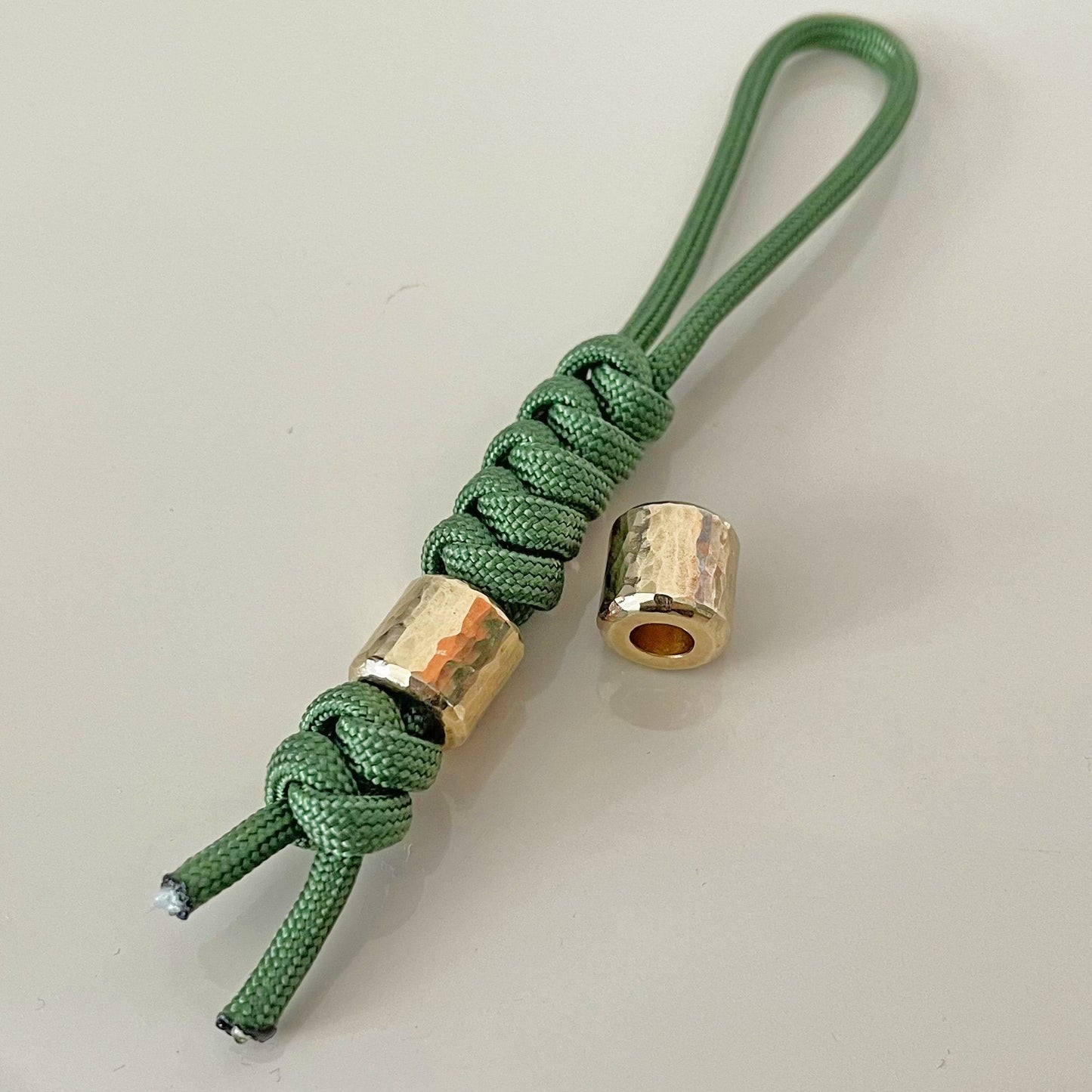Paracord bead "Hand Hammered Bead" Brass Copper lanyard knife bead-EDC-custom bead-gift for men-bracelet of paracord-necklace pendant