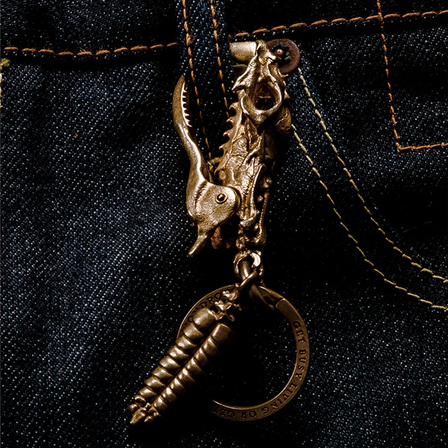 Viper Head Bone Clip key chain Solid Brass Snake Bone Key ring EDC charm Gothic and punk accessory Father gift, husband gift, best man gift