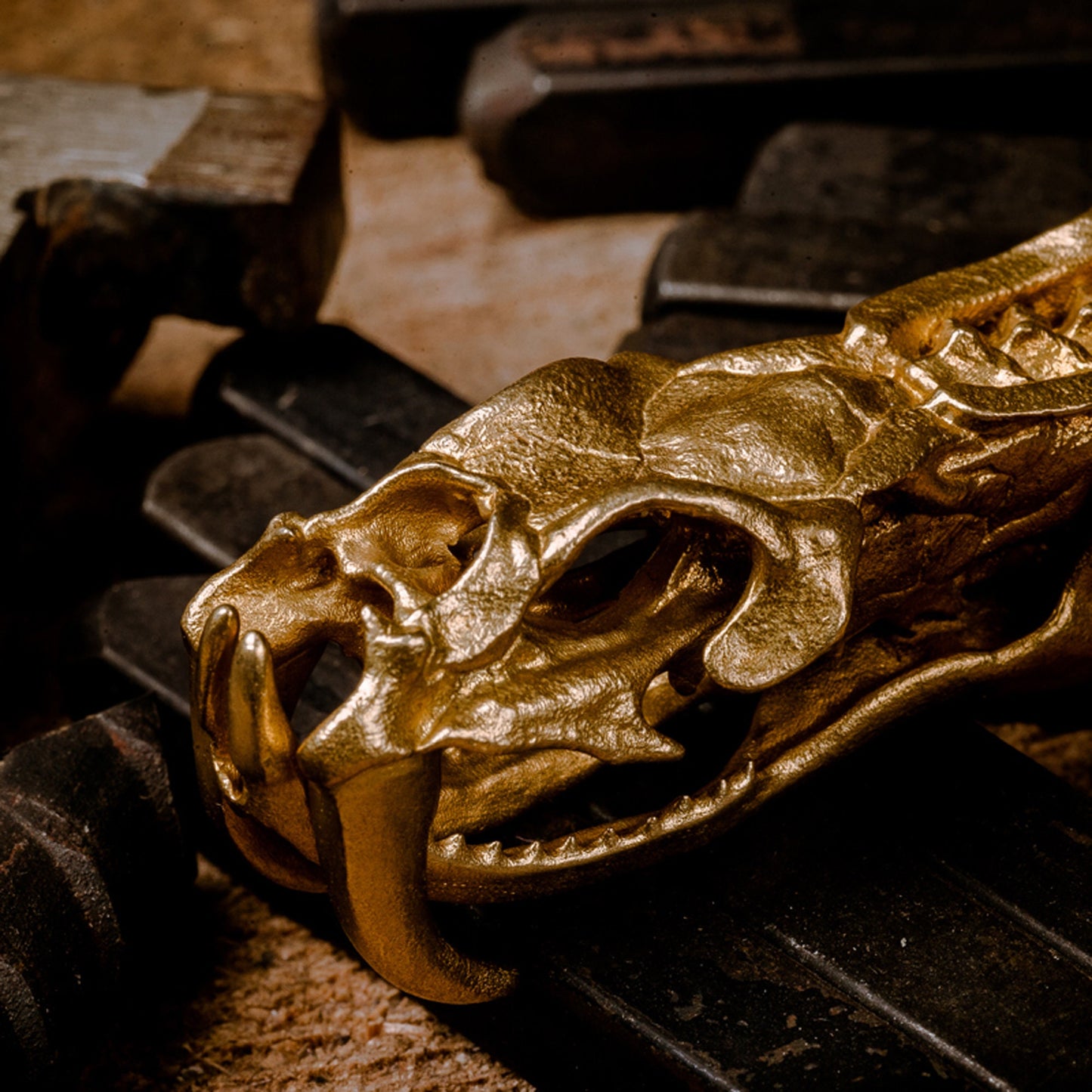 Viper Head Bone Clip key chain Solid Brass Snake Bone Key ring EDC charm Gothic and punk accessory Father gift, husband gift, best man gift