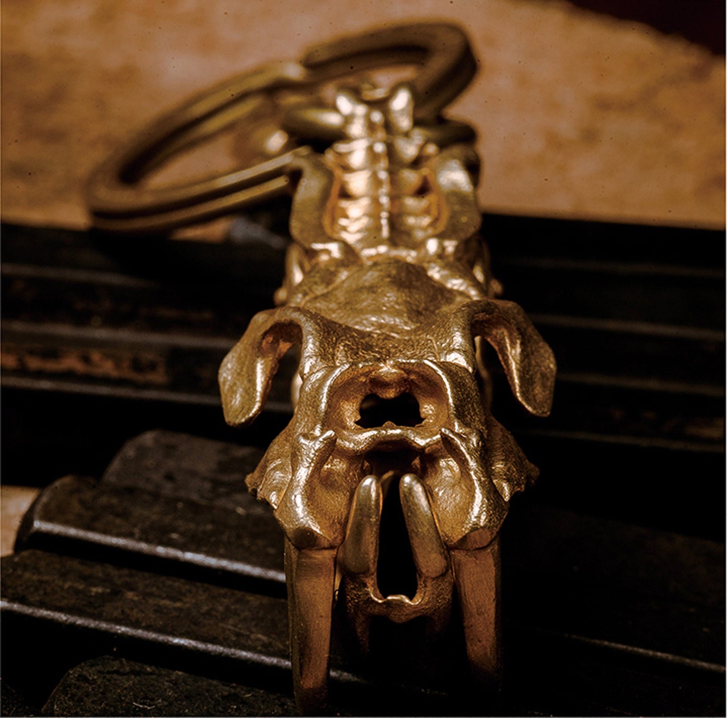 Viper Head Bone Clip key chain Solid Brass Snake Bone Key ring EDC charm Gothic and punk accessory Father gift, husband gift, best man gift