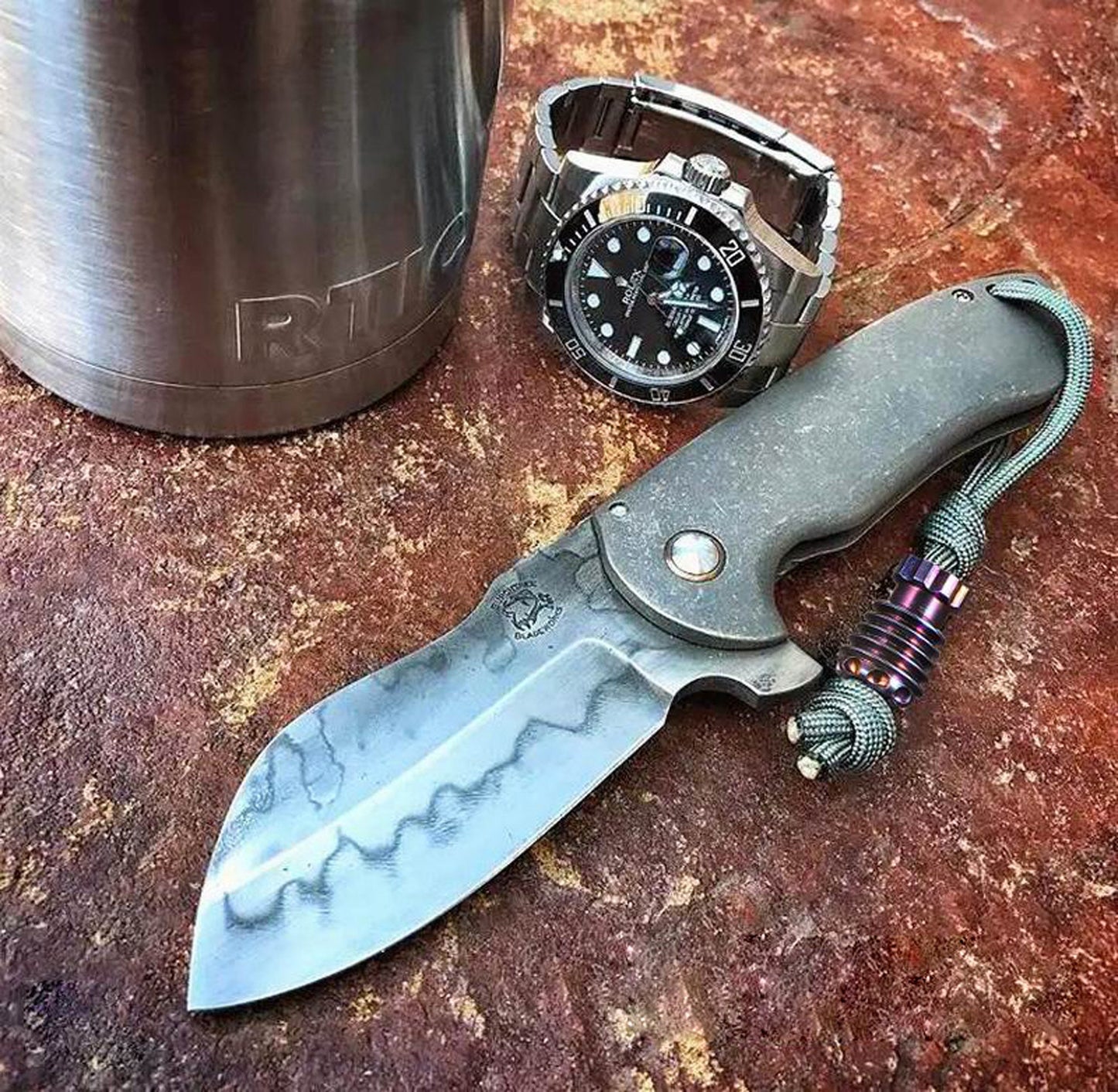 Paracord bead "Titanium Bead F Torpedo" knife bead-lanyard bead-EDC bead-custom bead-gift for men-bracelet bead