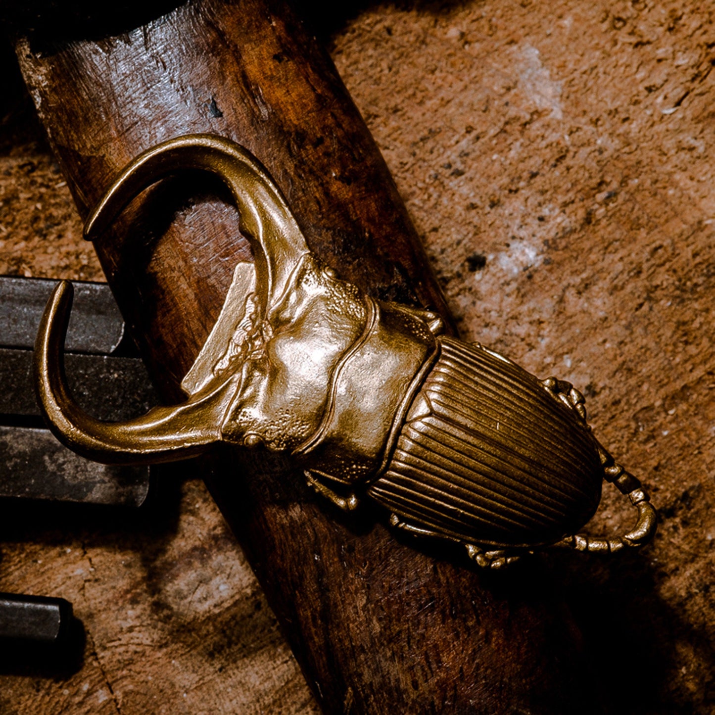 Stag Beetle bottle opener Hand made solid brass pendant key chain EDC charm Gothic and punk accessory Men gift Father gift husband gift