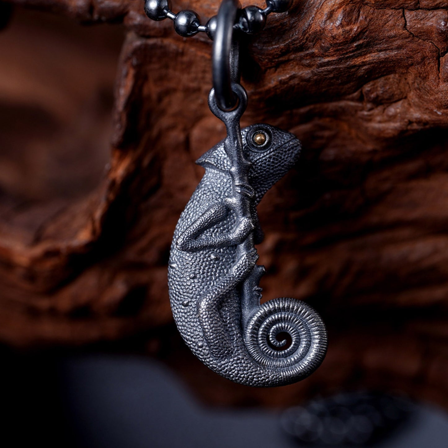 Chameleon Necklace Pedant S925 silver EDC charm gift for men Gothic and punk accessory Father gift, husband gift, best man gift
