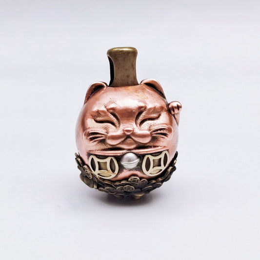 Paracord Bead "Fortune Cat Maneki-Neko" knife bead-lanyard bead-EDC bead-custom bead-gift for men-bracelet bead paracord bracelet