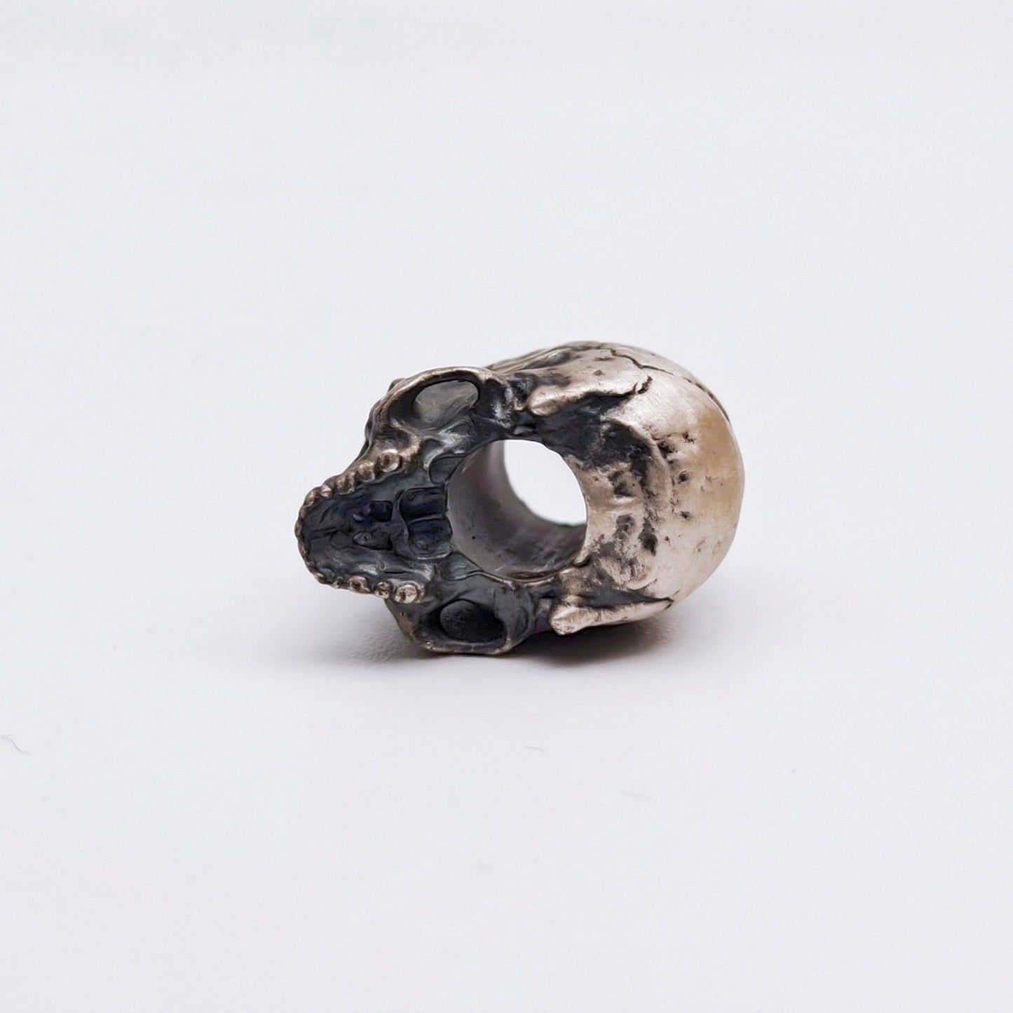 S925 Silver Paracord Bead "S925 Silver Skull" knife bead- Handmade lanyard bead-EDC bead-custom bead-gift for men-bracelet bead paracord