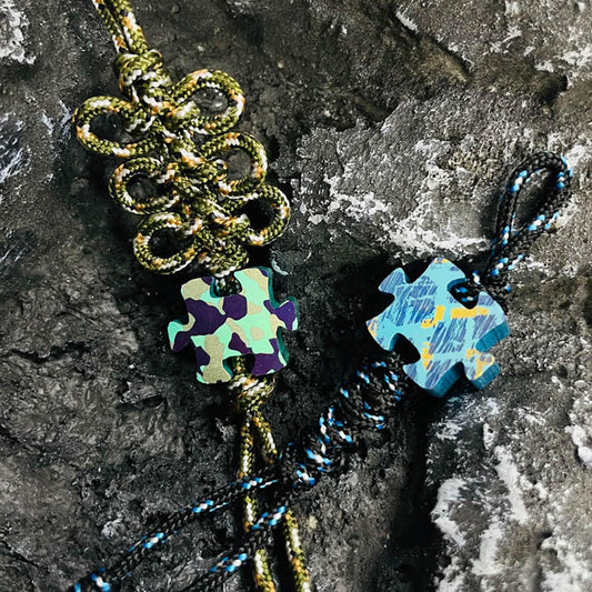 Paracord bead "Jigsaw Puzzle Anodized Titanium Bead" Colorful Ti Bead lanyard knife bead-EDC-custom bead-gift for men-bracelet