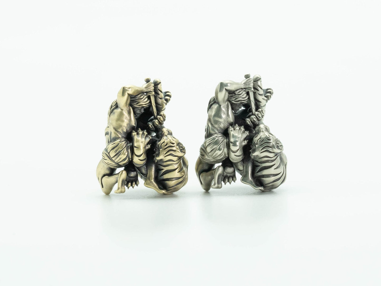 Paracord Bead "Fight Against Tiger" knife bead-lanyard bead-EDC bead-animal bead-custom bead-gift for men-bracelet bead paracord bracelet