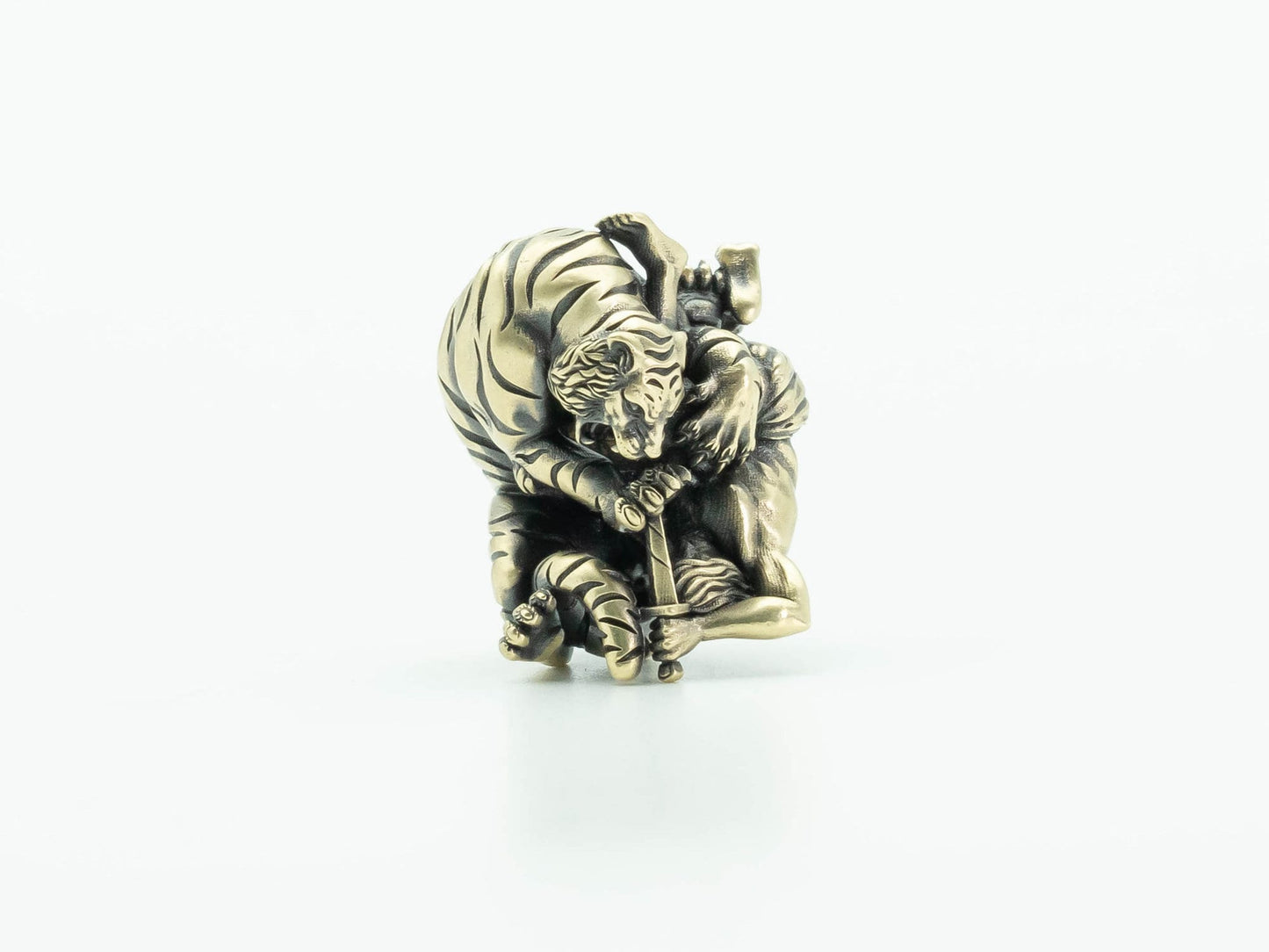 Paracord Bead "Fight Against Tiger" knife bead-lanyard bead-EDC bead-animal bead-custom bead-gift for men-bracelet bead paracord bracelet