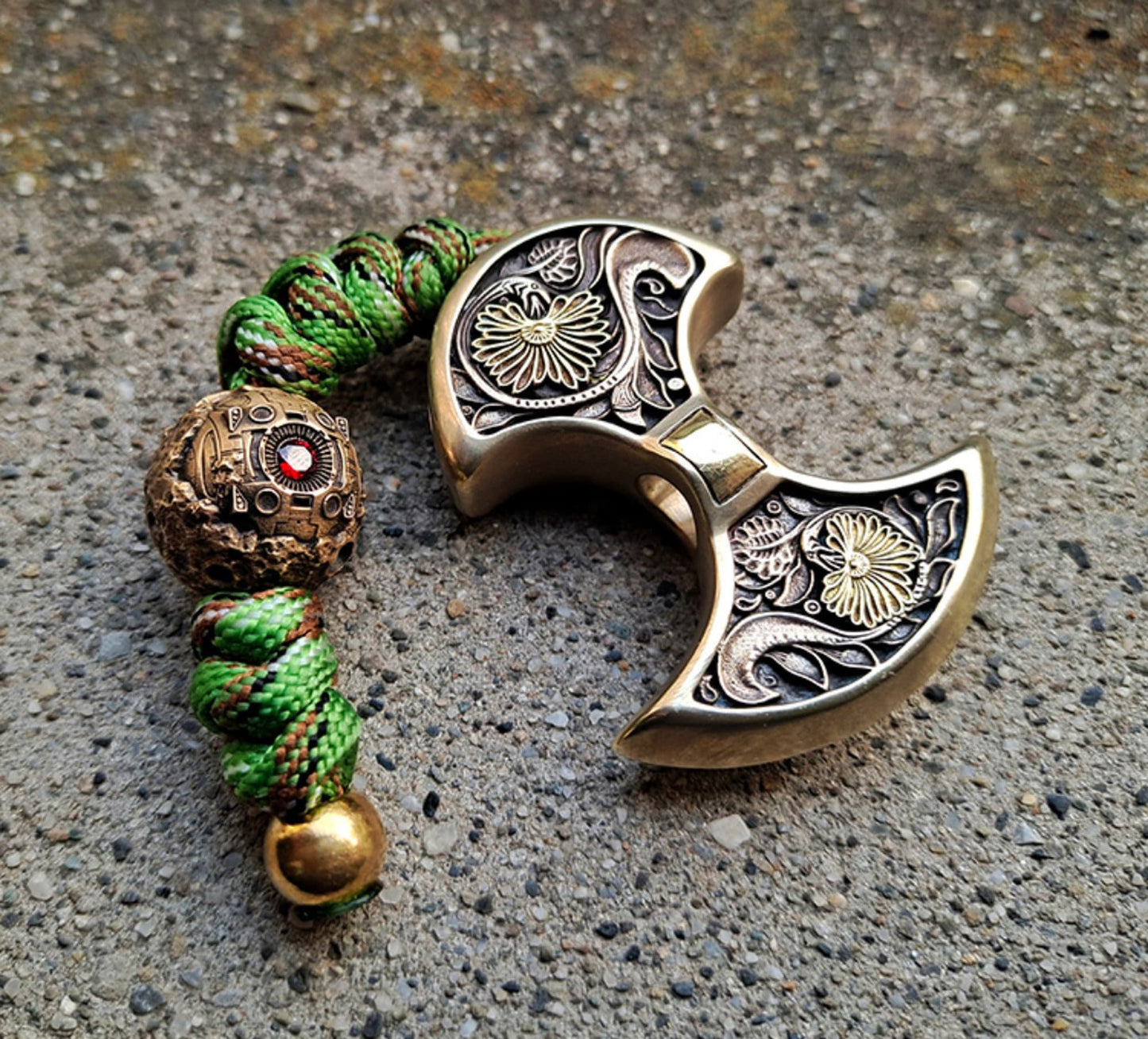 Paracord Bead "Mechanical Moon" knife bead-lanyard bead-EDC bead-custom bead-gift for men-bracelet bead paracord bracelet