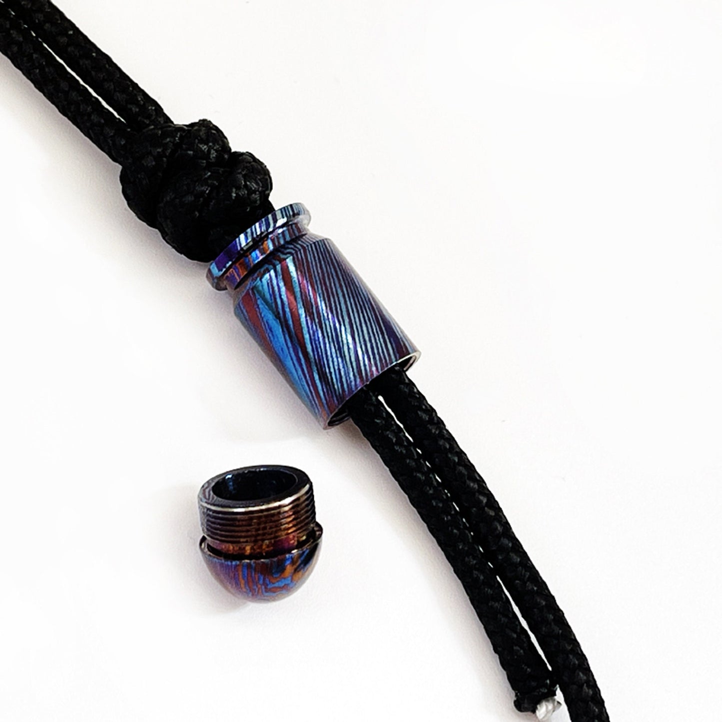 Paracord Bead Timascus Bullet Shape Titanium Brass Alloy lanyard knife bead-EDC-custom bead-gift for men bracelet of paracord