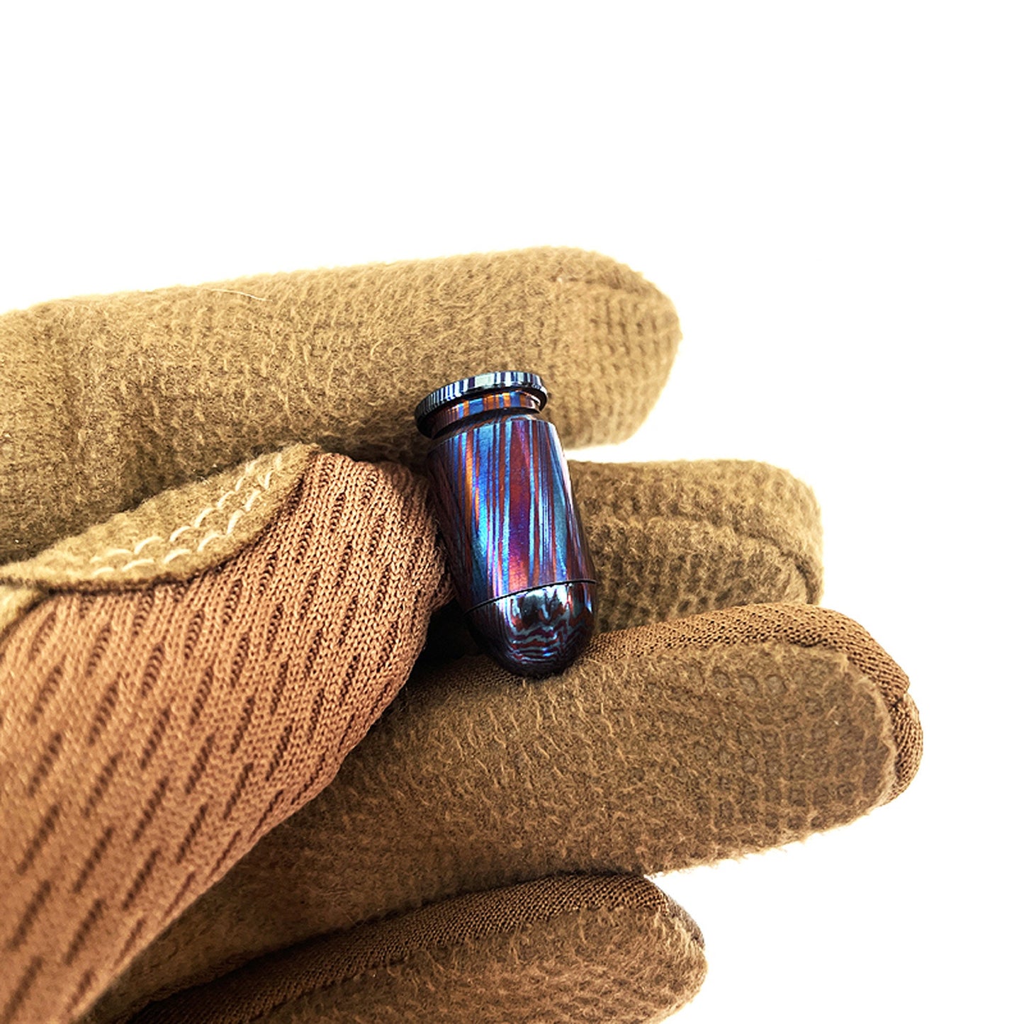 Paracord Bead Timascus Bullet Shape Titanium Brass Alloy lanyard knife bead-EDC-custom bead-gift for men bracelet of paracord