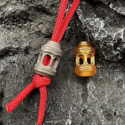 Paracord bead "Lantern Bead PEI Titanium" Handmade Colorful Ti Bead lanyard knife bead-EDC-custom bead-gift for men