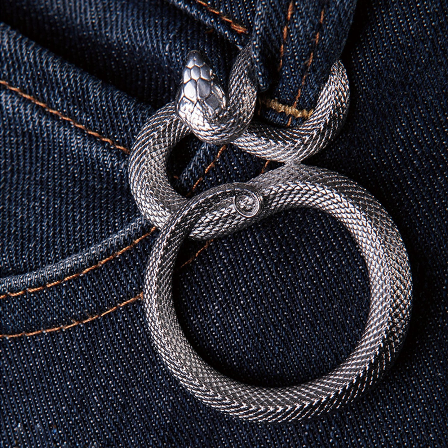 Stainless Steel Snake key chain Key ring EDC charm gift for men Gothic and punk accessory Father gift, husband gift, best man gift
