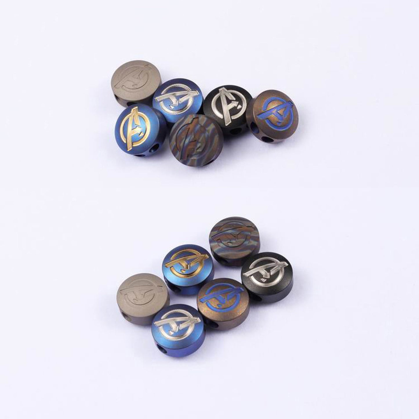 Paracord bead "The Avengers Logo Titanium Bead T" knife bead-lanyard bead-EDC bead-custom bead-gift for men-bracelet bead