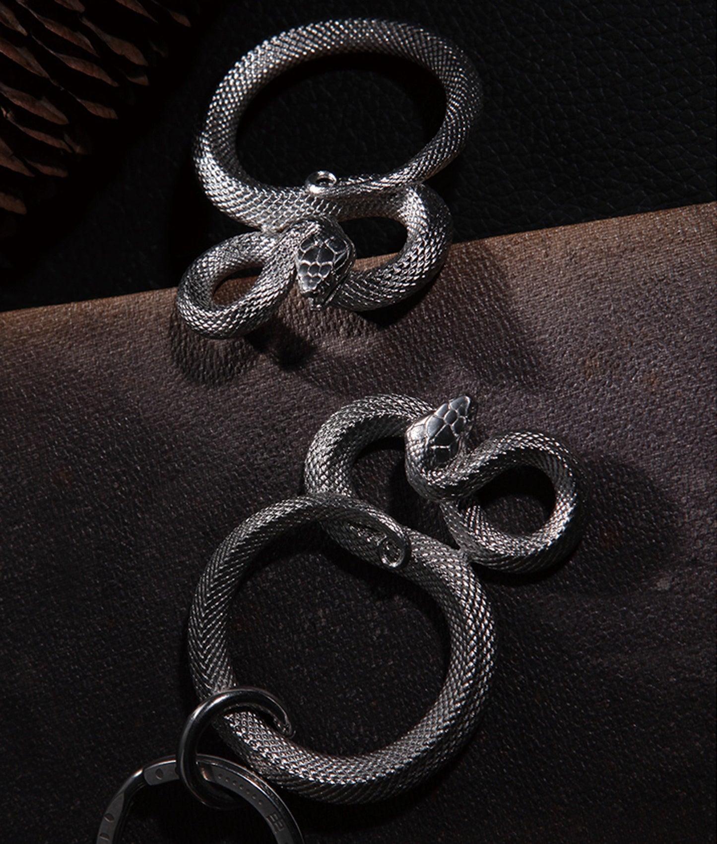 Stainless Steel Snake key chain Key ring EDC charm gift for men Gothic and punk accessory Father gift, husband gift, best man gift