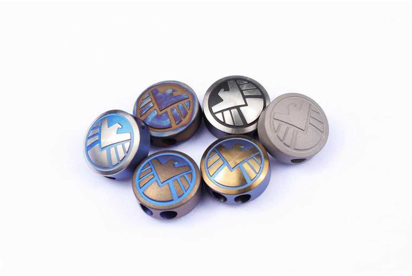 Paracord bead "S.H.I.E.L.D. Logo Titanium Bead R" knife bead-lanyard bead-EDC bead-custom bead-gift for men-bracelet bead