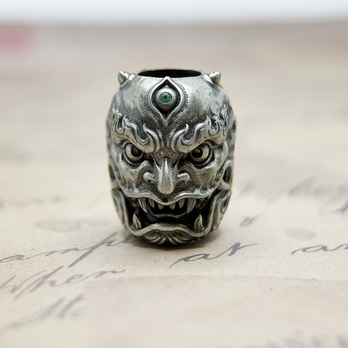Paracord Bead "Japanese Oni Ghost" Handmade EDC bead Knife Lanyard Bead Men Gift Paracord Bracelet
