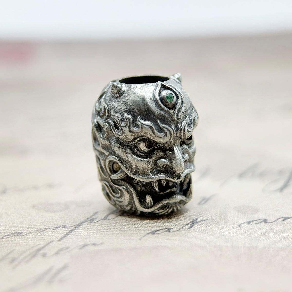 Paracord Bead "Japanese Oni Ghost" Handmade EDC bead Knife Lanyard Bead Men Gift Paracord Bracelet