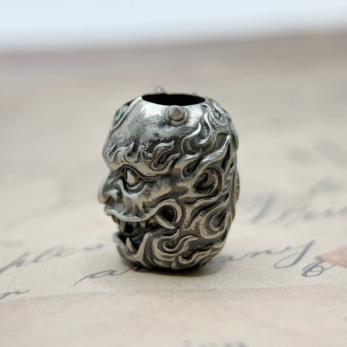 Paracord Bead "Japanese Oni Ghost" Handmade EDC bead Knife Lanyard Bead Men Gift Paracord Bracelet