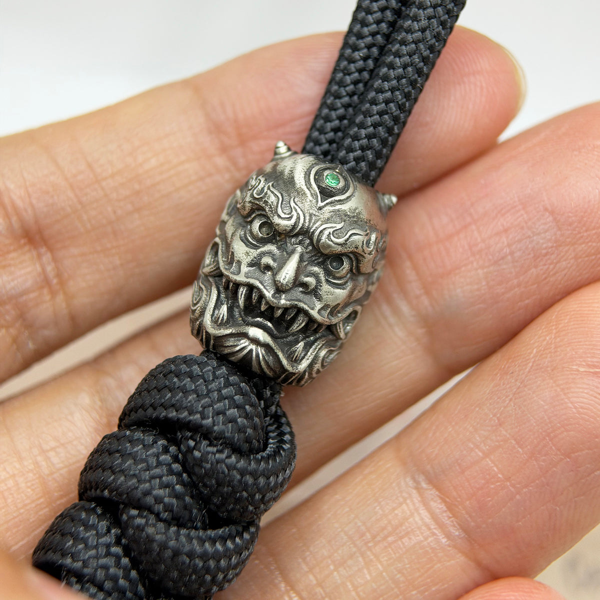 Paracord Bead "Japanese Oni Ghost" Handmade EDC bead Knife Lanyard Bead Men Gift Paracord Bracelet