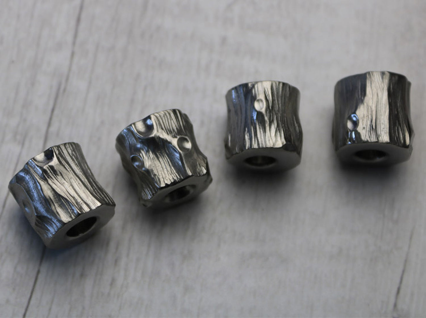 Hand Engraved Wood Pile Titanium lanyardbead-knife bead-EDC-custom bead-gift for men-bracelet bead bracelet of paracord necklace pendant
