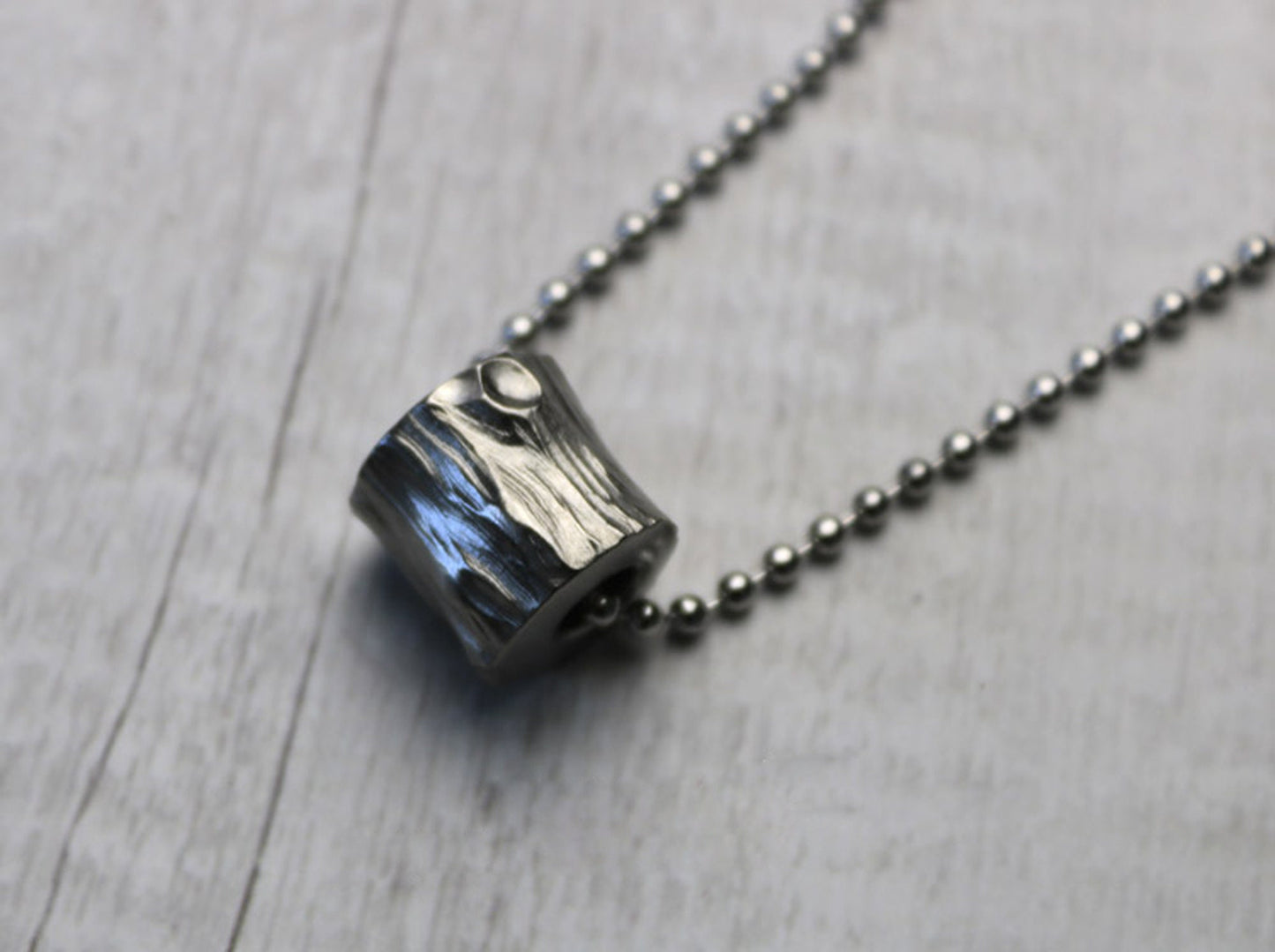 Hand Engraved Wood Pile Titanium lanyardbead-knife bead-EDC-custom bead-gift for men-bracelet bead bracelet of paracord necklace pendant