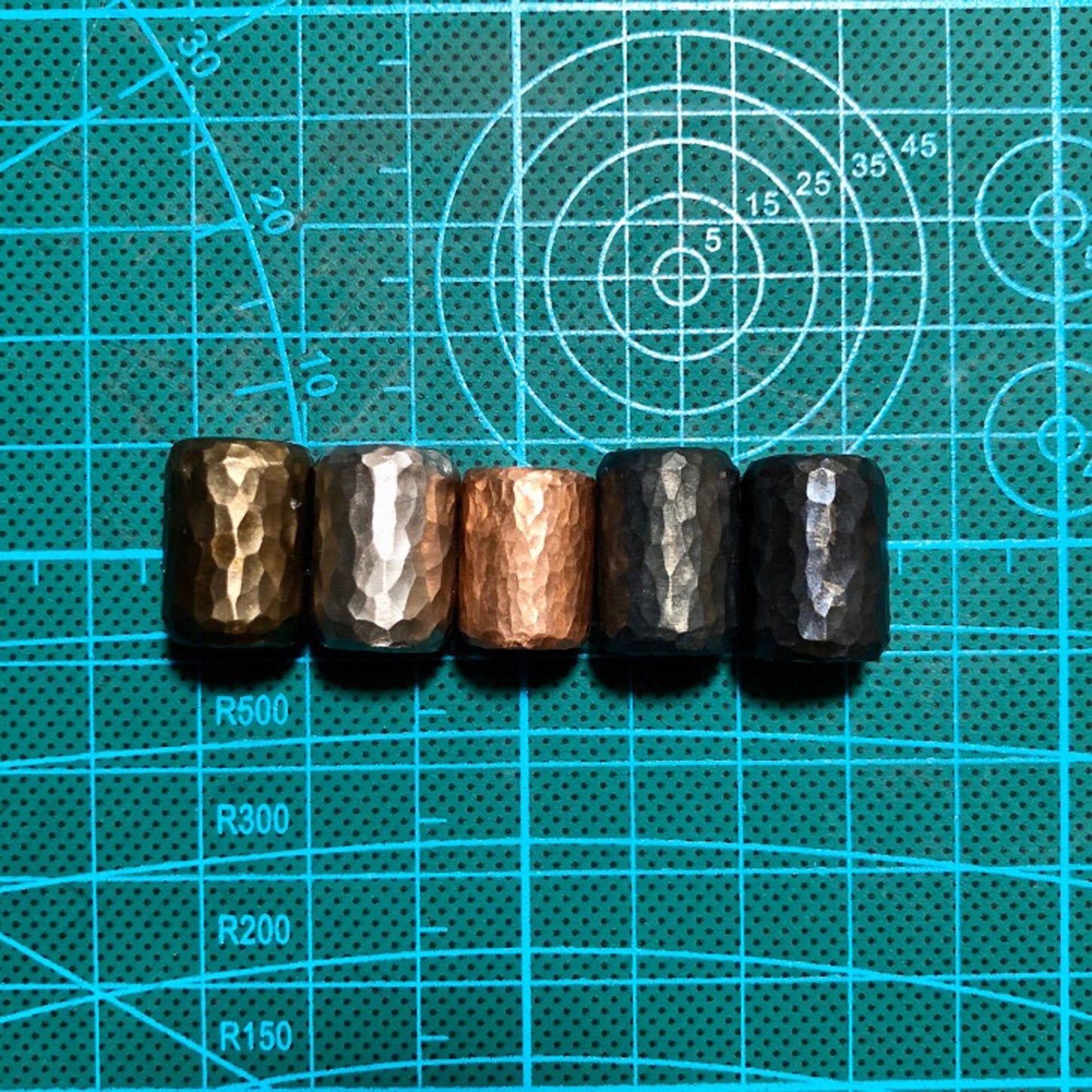 Paracord bead "Hand Hammered Bead" Iron Alloy Copper lanyard knife bead-EDC-custom bead-gift for men-bracelet of paracord-necklace pendant