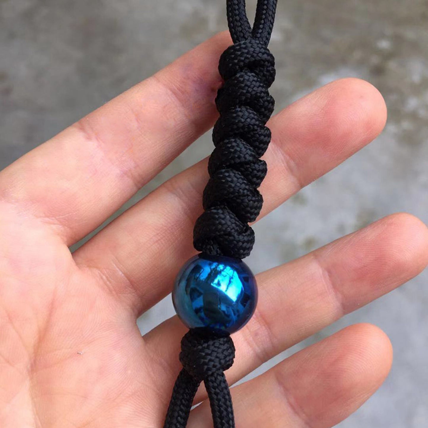 Paracord Bead "Round Titanium Bead" Men Bracelet Titanium Alloy lanyard knife bead-EDC-custom bead-gift for men bracelet of paracord