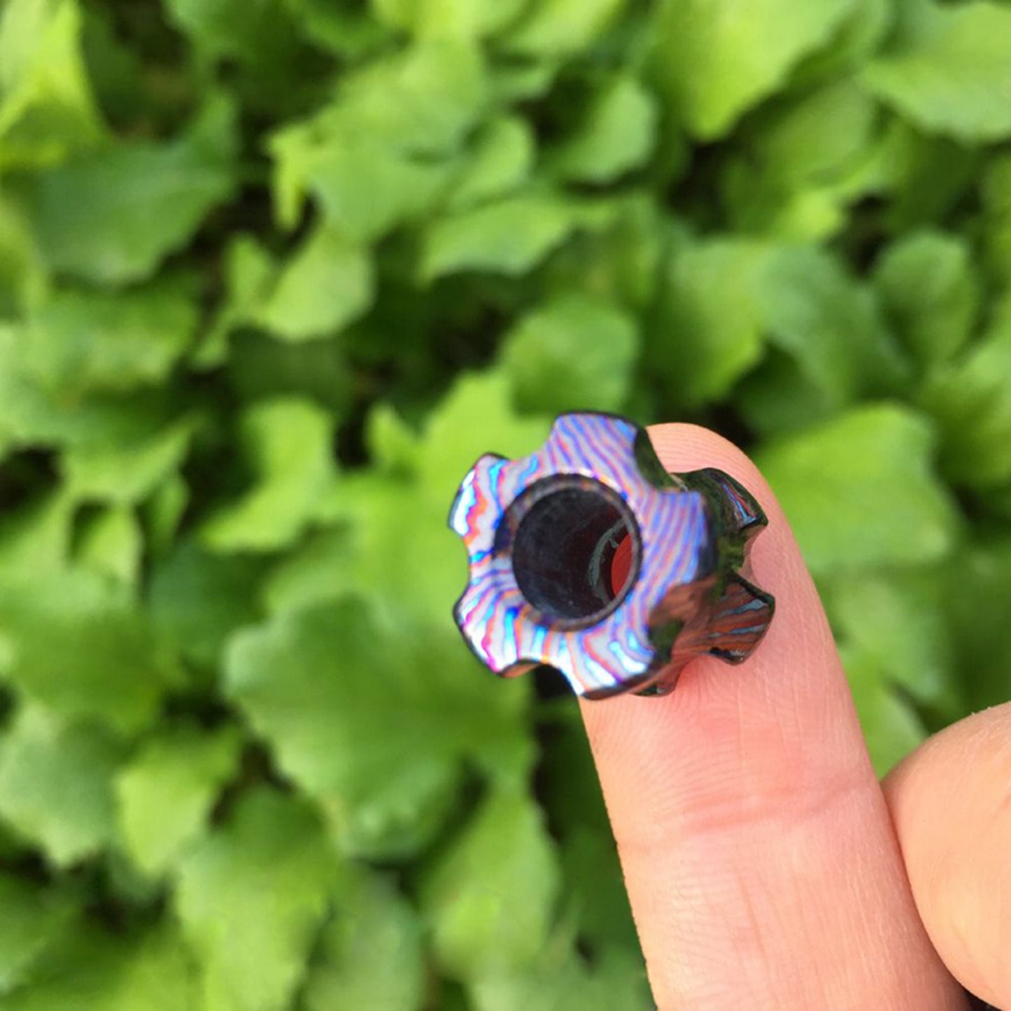 Paracord Bead Mokuti Timascus Titanium Damascus lanyard EDC knife bead-men's gift-bracelet of paracord-necklace pendant