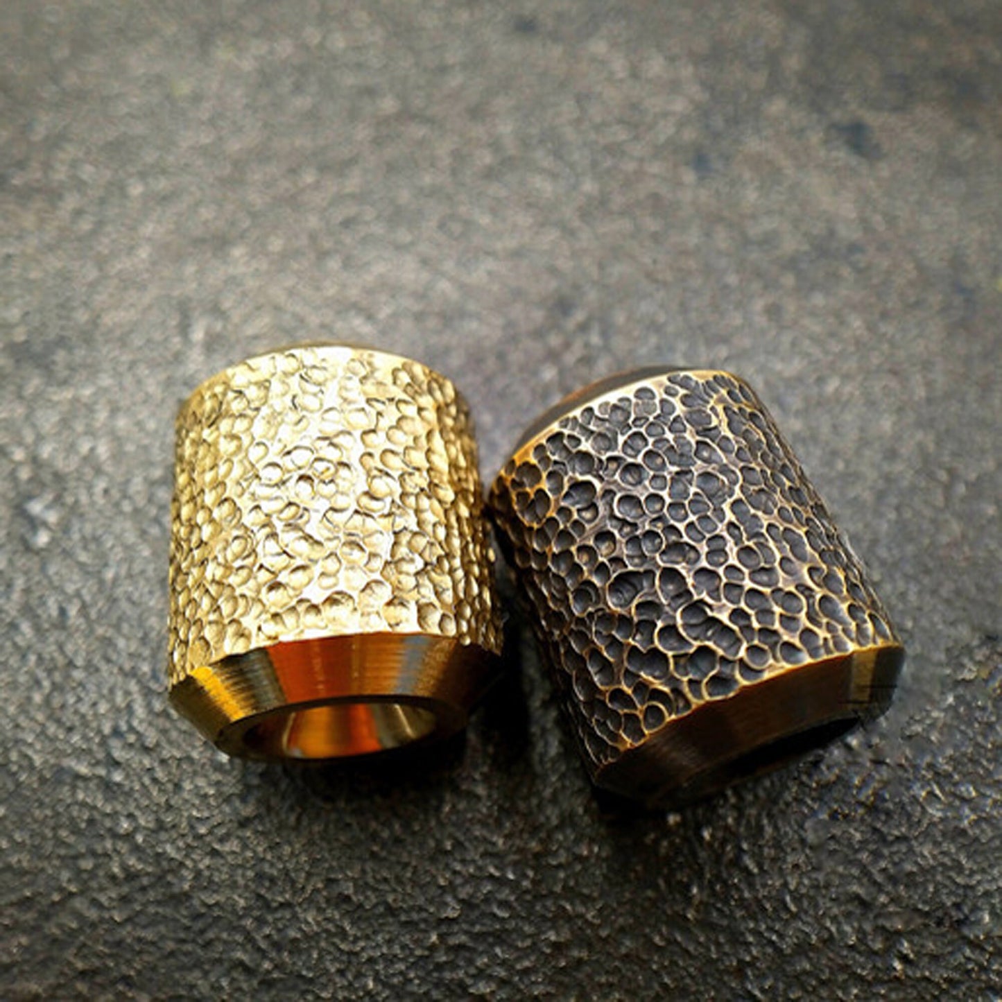 Paracord bead "Brass Bead Cylinder Piting Texture" lanyard knife bead-EDC-custom bead-gift for men-bracelet of paracord-