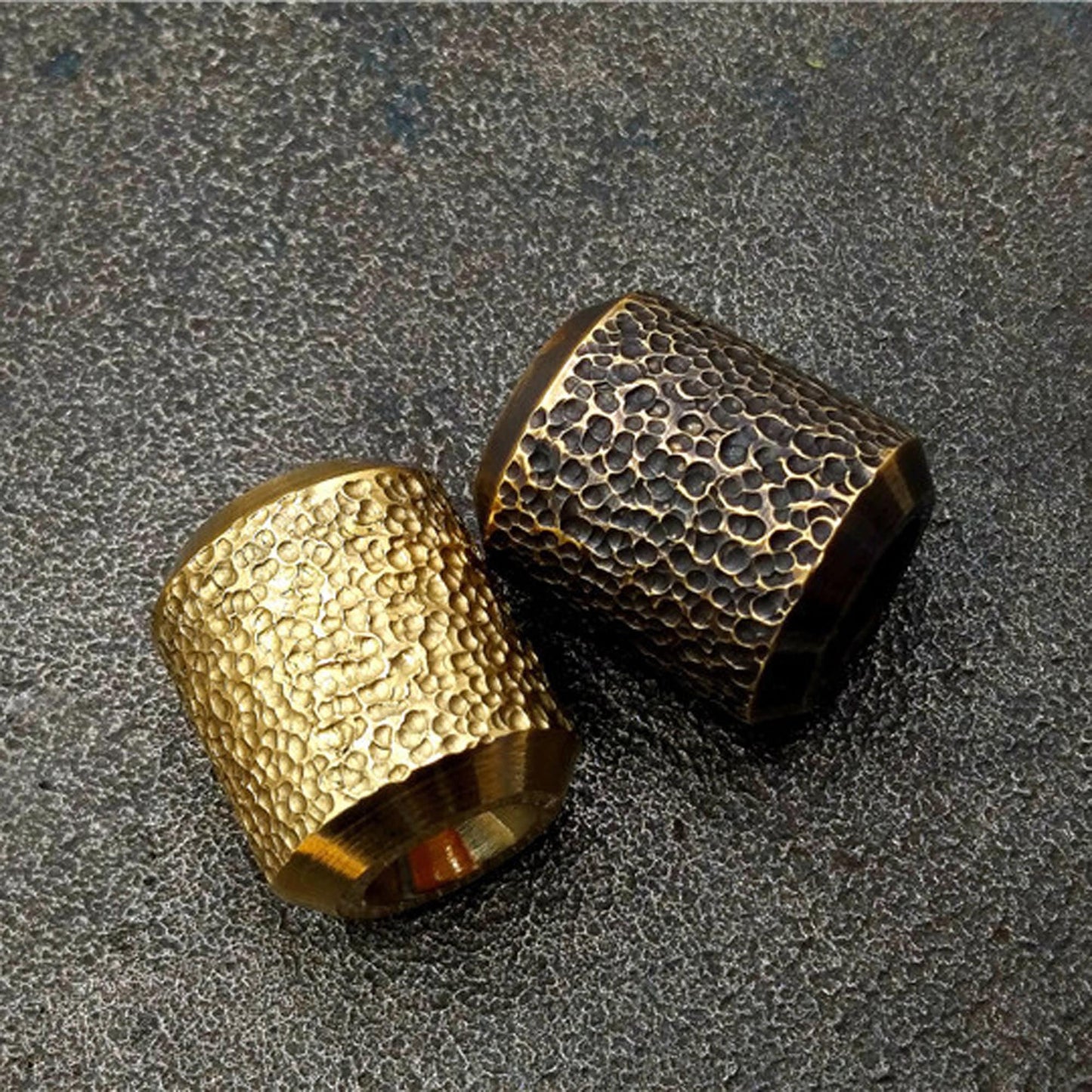 Paracord bead "Brass Bead Cylinder Piting Texture" lanyard knife bead-EDC-custom bead-gift for men-bracelet of paracord-