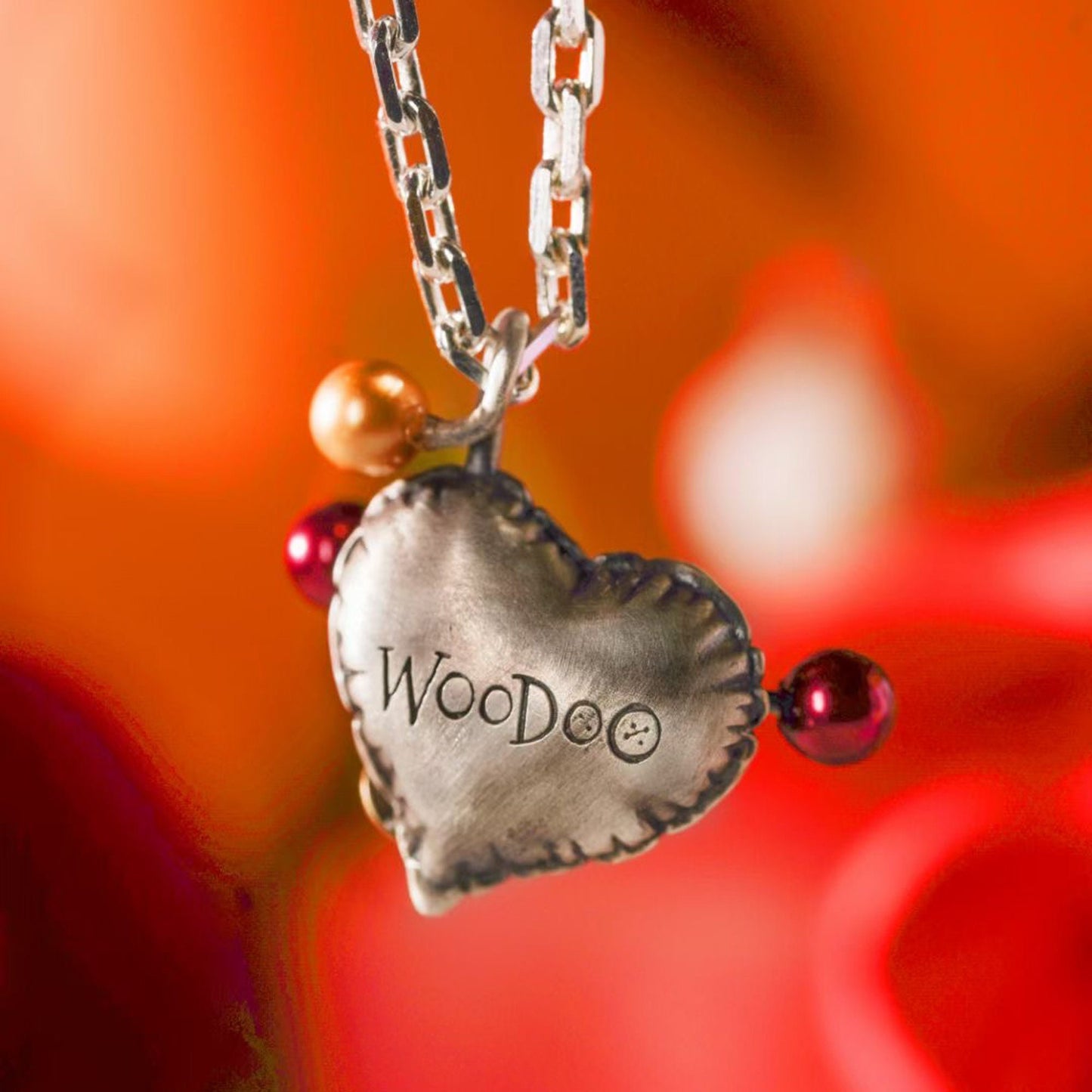 Voodoo balloon heart shape balloon necklace for girl or boy Handmade S925 Solid Sterling Silver Swarovski pearl wedding gift women Jewelry