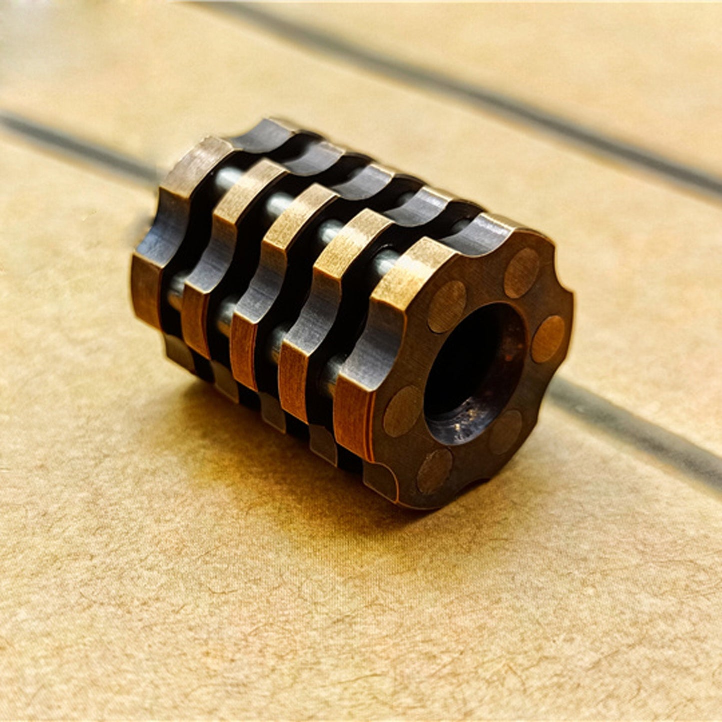 Paracord bead "Engine Cylinder Block" Brass bead lanyard knife bead-EDC-custom bead-gift for men-bracelet of paracord- EDC bead