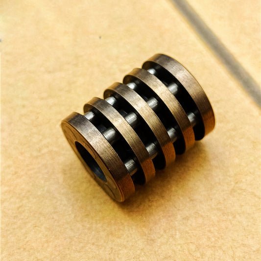 Paracord bead "Engine Cylinder Block Round" Brass bead lanyard knife bead-EDC-custom bead-gift for men-bracelet of paracord- EDC bead