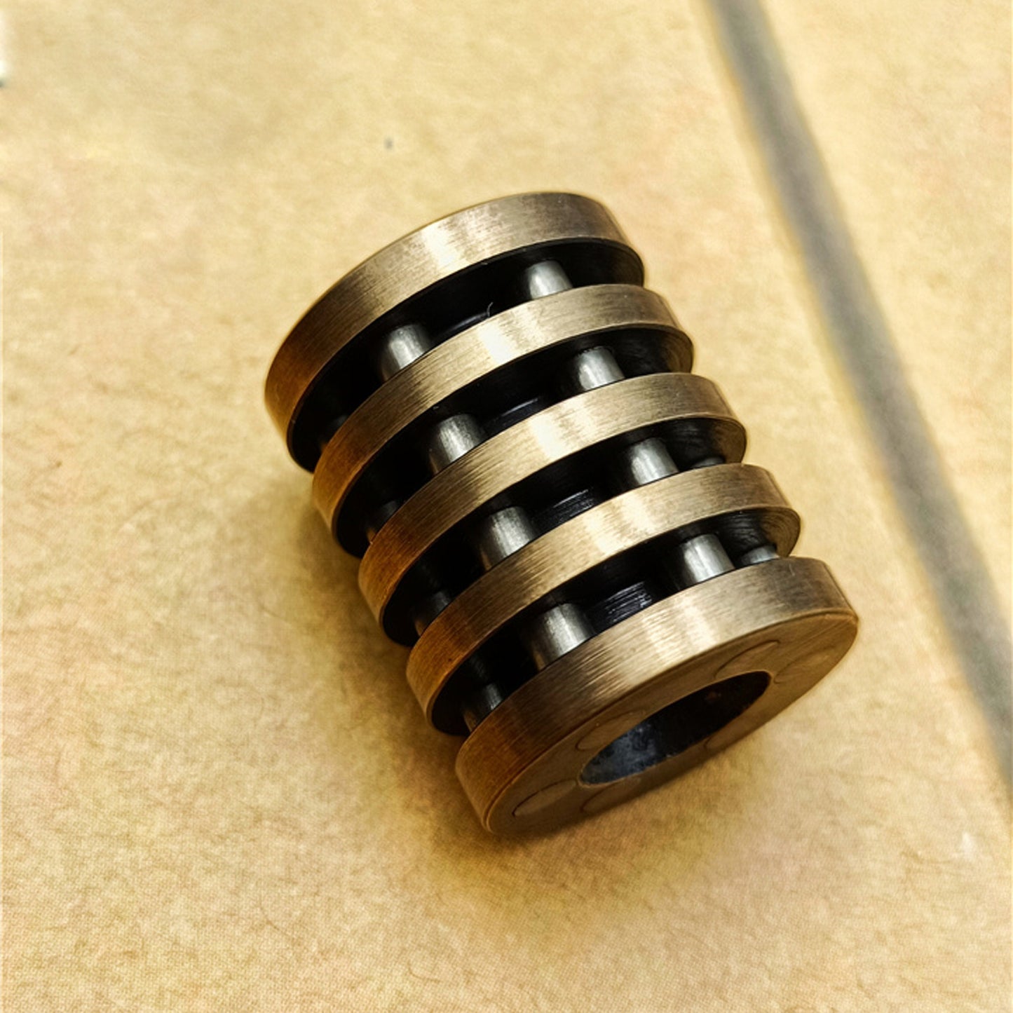 Paracord bead "Engine Cylinder Block Round" Brass bead lanyard knife bead-EDC-custom bead-gift for men-bracelet of paracord- EDC bead