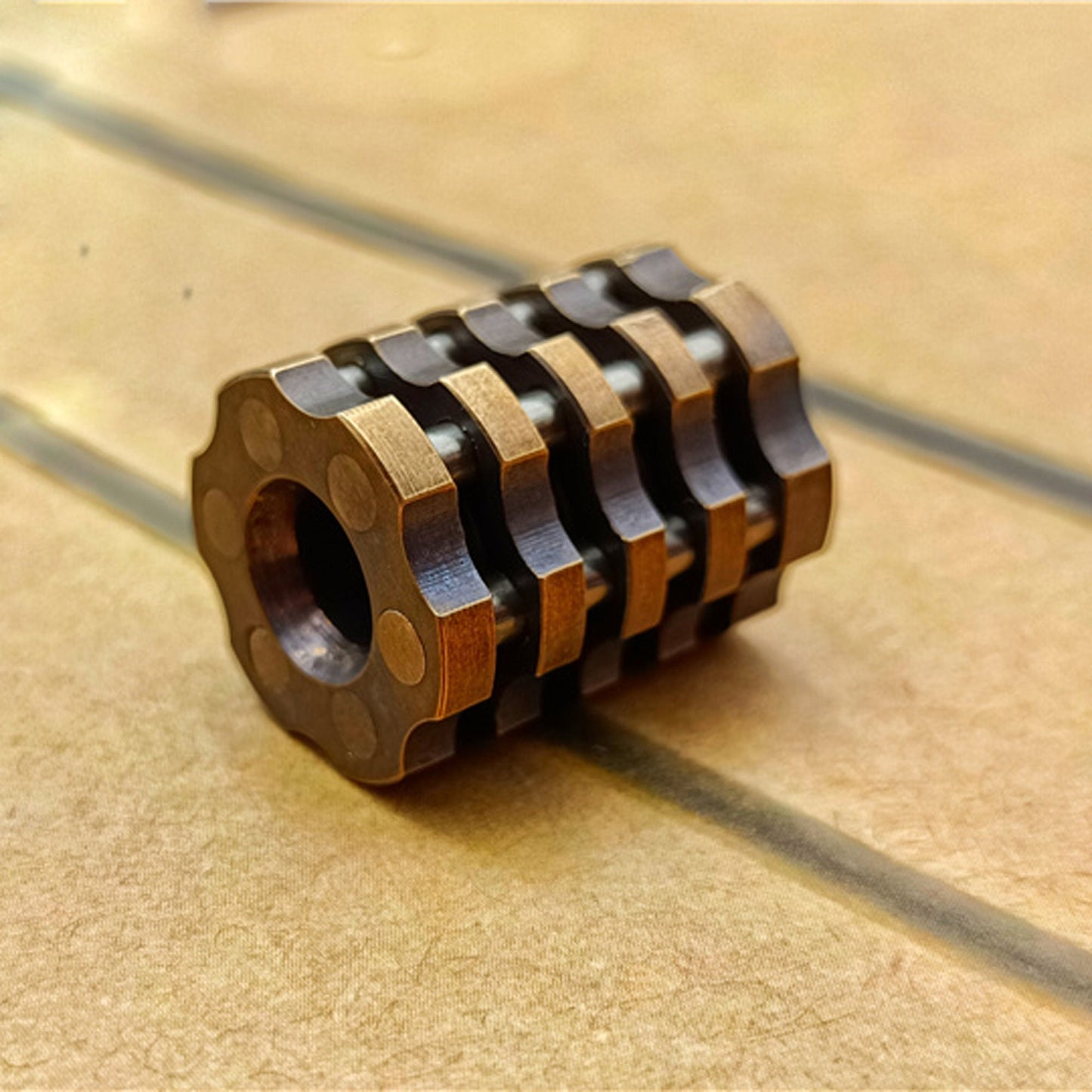Paracord bead "Engine Cylinder Block" Brass bead lanyard knife bead-EDC-custom bead-gift for men-bracelet of paracord- EDC bead