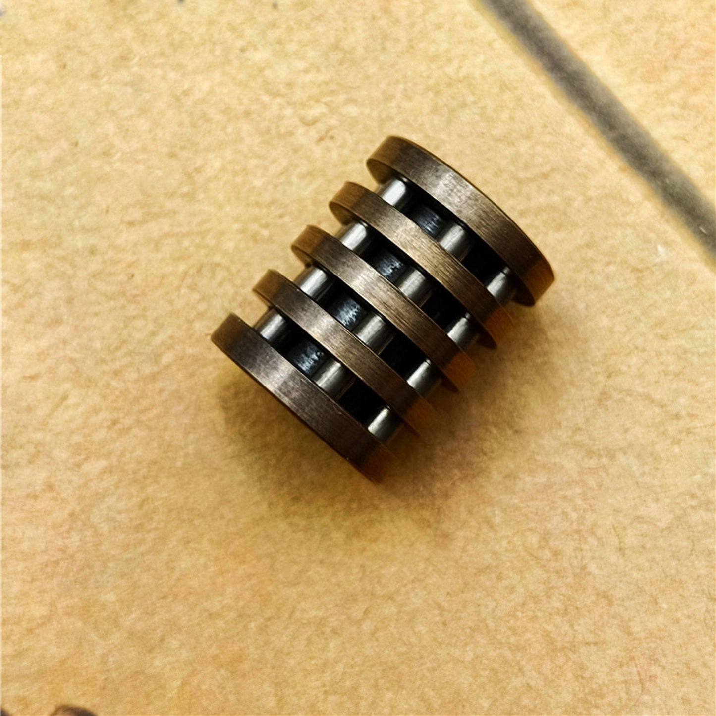 Paracord bead "Engine Cylinder Block Round" Brass bead lanyard knife bead-EDC-custom bead-gift for men-bracelet of paracord- EDC bead