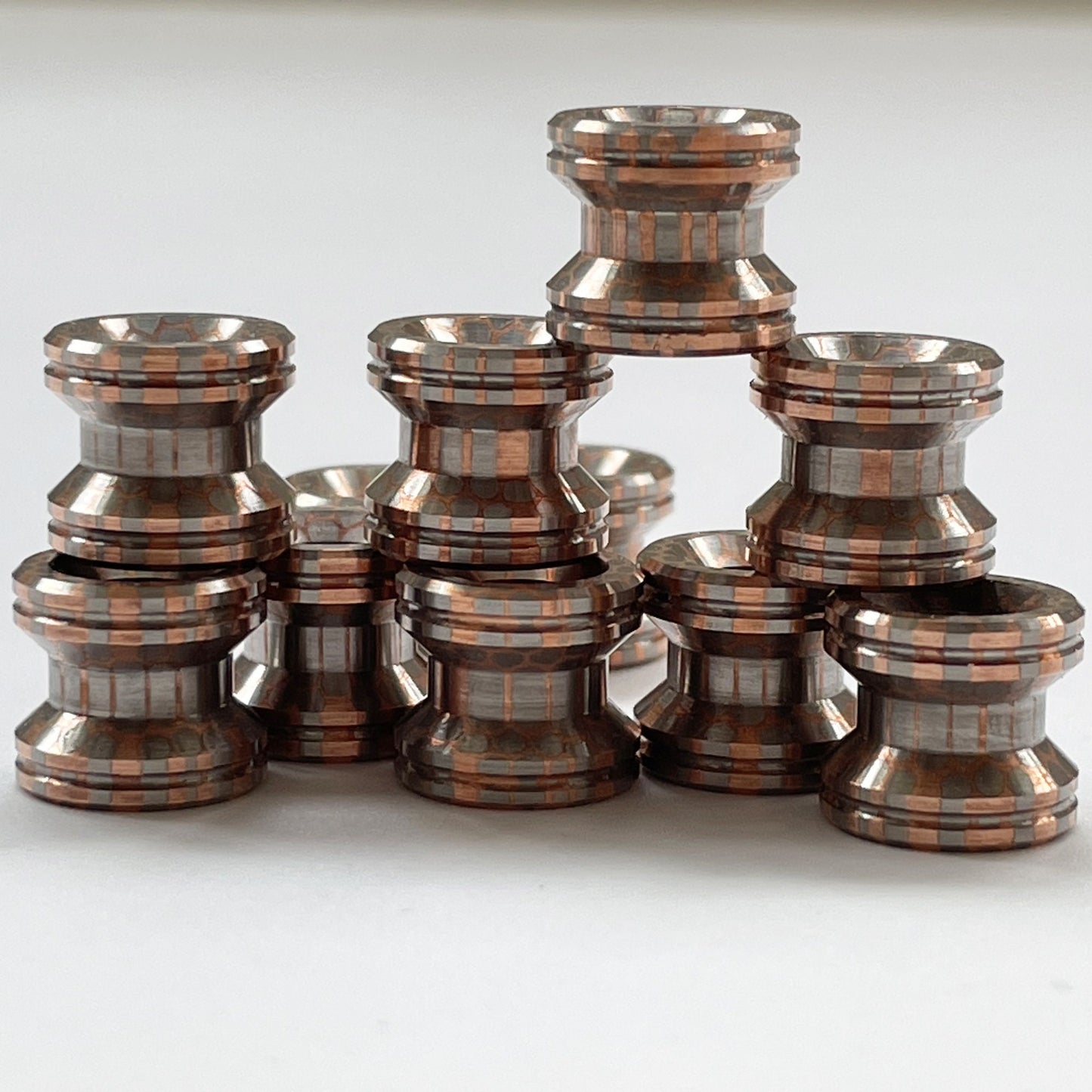 Paracord Bead Superconducting Material Copper Titanium CNC Finish Machining lanyard knife bead-EDC Mokuti Titanium Damascus Timascus